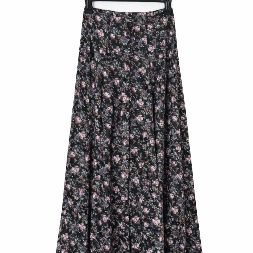 Coco Blue Women's Floral Button Front Midi Skirt Size Small